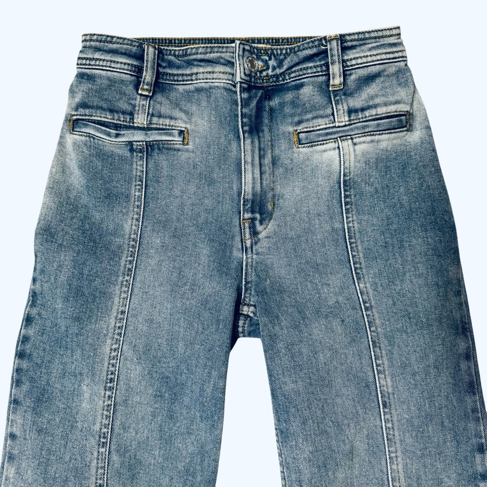 Free People We The Free Firecracker Flare Mid Stone Wash Jeans Size 27 - Picture 9 of 12